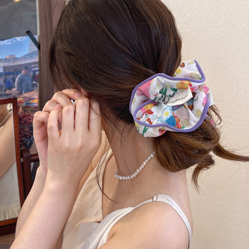 Wholesale Fabric Floral Large Intestine Hair Ties